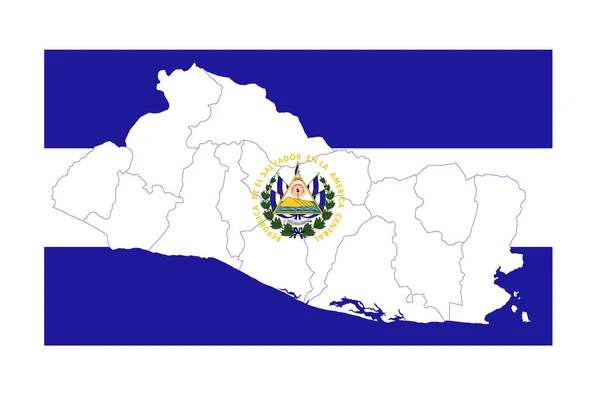 Bandera Salvador Con Mapa Regiones Blanco —  Fotos de Stock