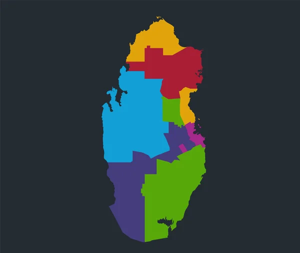 Infographies Qatar Map Flat Design Colors Administrative Division Blank — Photo