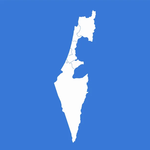 Israel Mapa Divisões Administrativas Fundo Azul Branco — Fotografia de Stock