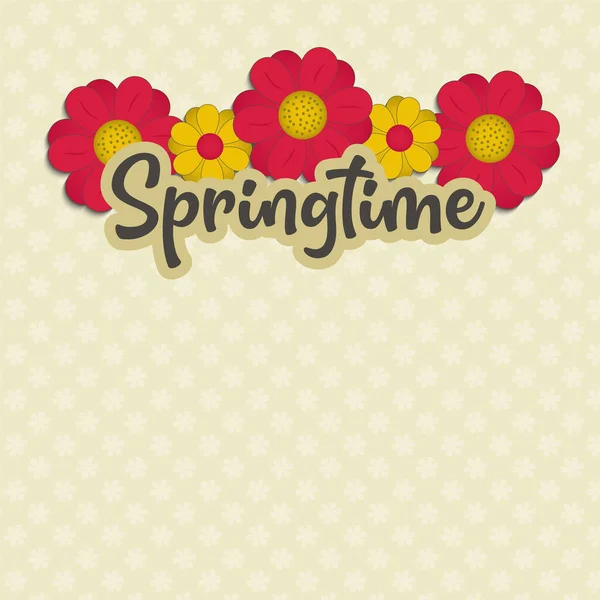 Springtime Flowers Greeting Card Flower Background Pattern Blank — Stock Photo, Image