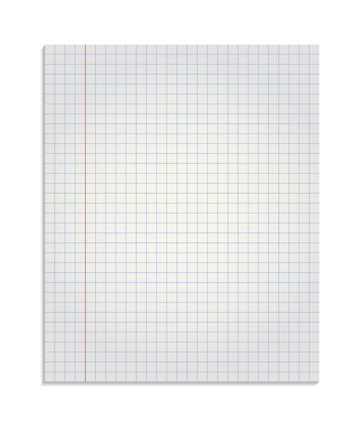 Реалистичный лист квадратной бумаги из тетради, бумага вырвана из колодки без вектора отверстий