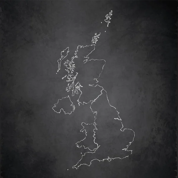 Mappa Del Regno Unito Separa Regioni Lavagna Lavagna Bianca — Foto Stock