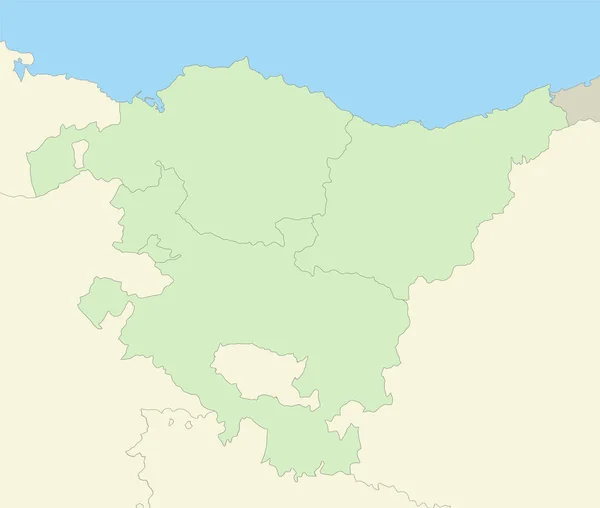 Paesi Baschi Spagna Mappa Colorata Stati Vicini Province Bianco — Foto Stock