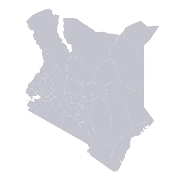 Инфографика Карты Кении Отдельные Регионы Пустые — стоковое фото