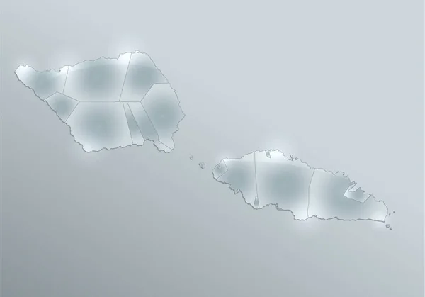 Samoa Haritası Bayrağı Idari Bölüm Bölgeleri Isimleri Ayırır Tasarım Cam — Stok fotoğraf
