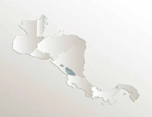 América Central Mapa División Administrativa Separa Regiones Tarjeta Papel Natural — Foto de Stock