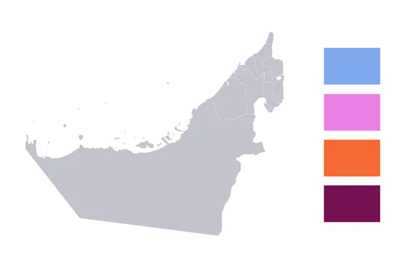 Infográficos Emirados Árabes Unidos Mapa Regiões Individuais Branco — Fotografia de Stock