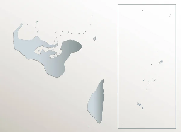 Mapa Tonga Wyspy Biała Niebieska Kartka Papier Puste — Zdjęcie stockowe