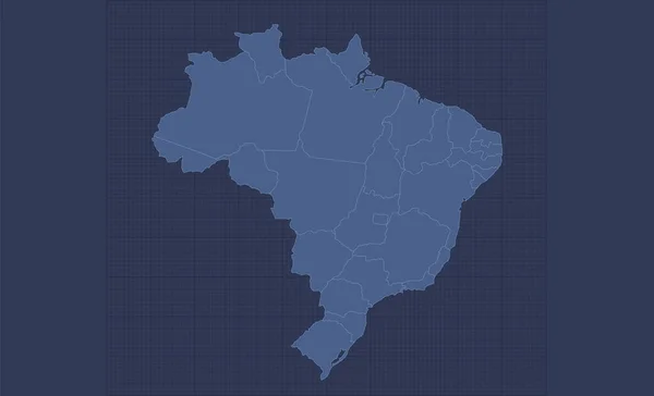 Brasil Mapa Regiones Separadas Infografías Azul Plano Diseño Blanco —  Fotos de Stock