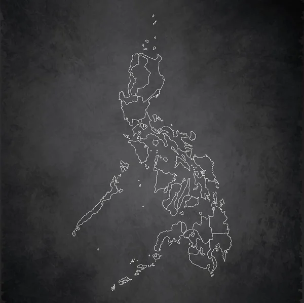Filipinler Haritası Bölgeleri Ayırır Tasarım Kartı Tahtası Karatahta Boş — Stok fotoğraf