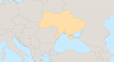Ukrayna haritası. Çevre durumları, klasik renkler, bireysel durumlar, boş