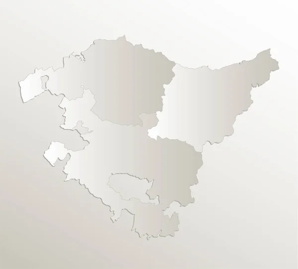 Баскійська Карта Країни Адміністративний Поділ Розділяє Провінції Окремі Регіони Картонні — стокове фото