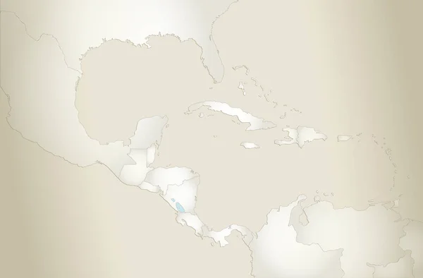 Karayip Adaları Orta Amerika Haritası Eyaletler Adalar Eski Kağıt Arka — Stok fotoğraf