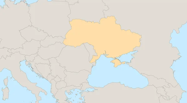 Térkép Ukrajna Környező Államok Klasszikus Szín Egyes Államok Üres — Stock Fotó