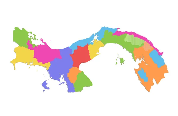 Mappa Panama Divisione Amministrativa Mappa Dei Colori Isolata Sfondo Bianco — Foto Stock