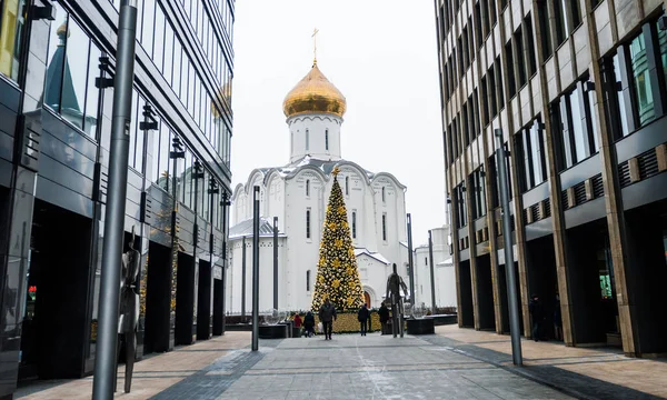 December 2020 Moscow Russia New Year Tree Church Nicholas Wonderworker — Stock Photo, Image