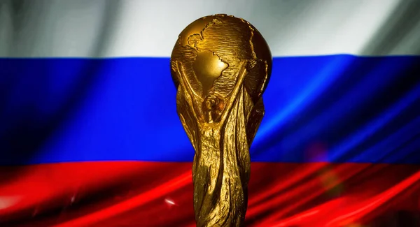 Octubre 2021 Moscú Rusia Copa Mundial Fifa Fondo Bandera Rusa — Foto de Stock