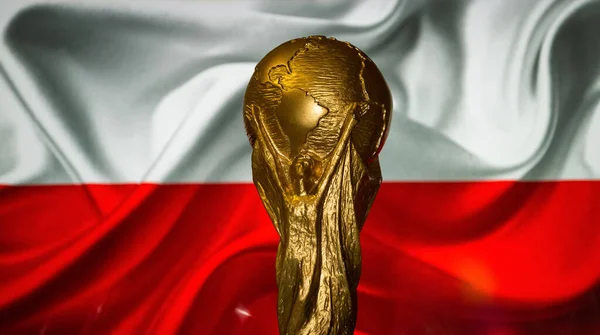 Oktober 2021 Warschau Polen Voetbal Tegen Achtergrond Van Vlag Van — Stockfoto