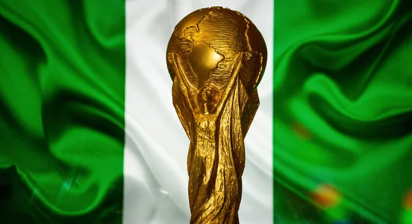 Octubre 2021 Abuja Nigeria Copa Mundial Fifa Fondo Bandera Nigeria — Foto de Stock