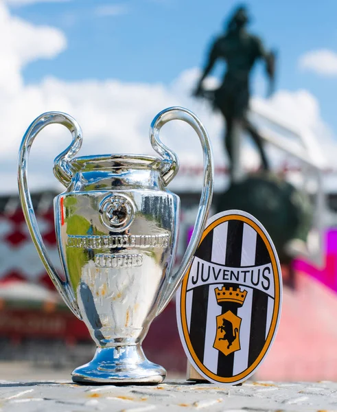 Junho 2021 Turim Itália Juventus Emblema Clube Futebol Taça Liga — Fotografia de Stock