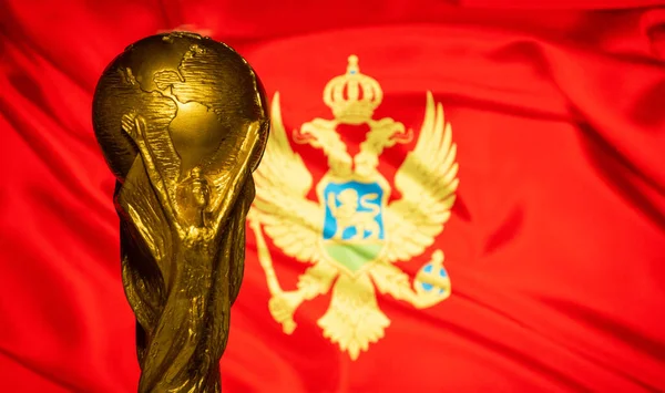 Oktober 2021 Podgorica Montenegro Wereldkampioenschap Voetbal Achtergrond Van Vlag Van — Stockfoto