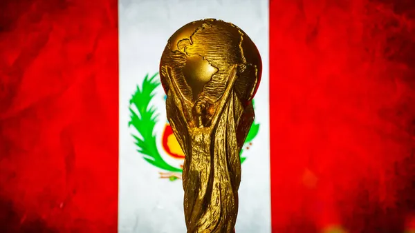 Жовтня 2021 Року Ліма Перу Кубок Світу Футболу Тлі Прапора — стокове фото