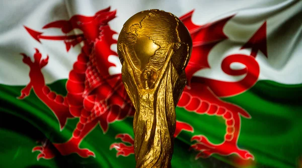 2021 Október Cardiff Wales Fifa Világkupa Hátterében Zászló Wales — Stock Fotó