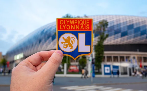 Septiembre 2021 Lyon Francia Emblema Del Club Fútbol Olympique Lyonnais — Foto de Stock