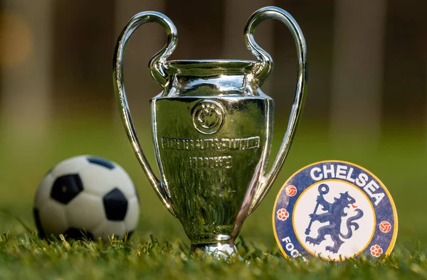 Augustus 2021 Londen Verenigd Koninkrijk Het Embleem Van Chelsea Voetbalclub — Stockfoto