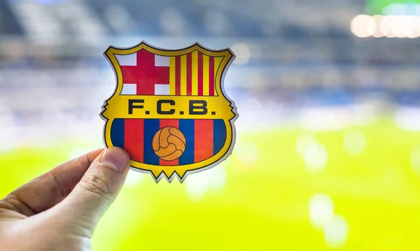 Σεπτεμβρίου 2021 Βαρκελώνη Ισπανία Έμβλημα Της Ποδοσφαιρικής Ομάδας Barcelona Στο — Φωτογραφία Αρχείου