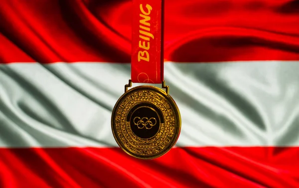 Januari 2021 Beijing China Gouden Medaille Van Xxiv Olympische Winterspelen — Stockfoto