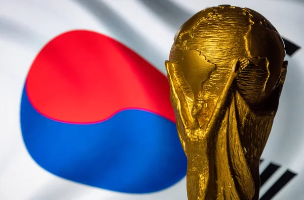 Oktober 2021 Seoul Zuid Korea Wereldkampioenschap Voetbal Achtergrond Van Vlag — Stockfoto