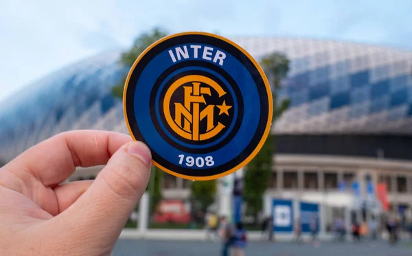 Septiembre 2021 Milán Italia Emblema Del Fútbol Inter Milán Con — Foto de Stock