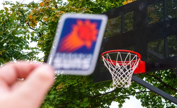 Septiembre 2021 Phoenix Estados Unidos Aro Baloncesto Campo Deportes Una — Foto de Stock