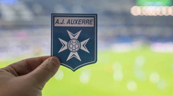 Septiembre 2021 Auxerre Francia Emblema Del Club Fútbol Auxerre Contra — Foto de Stock