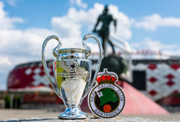 June 2021 Santander Spain Emblem Racing Santander Football Club Uefa — Stock Photo, Image