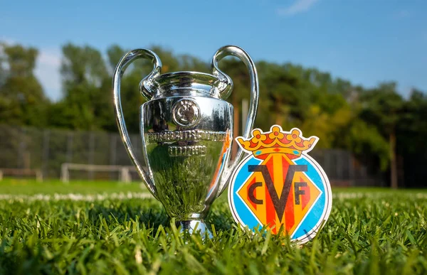 Agosto 2021 Villarreal Spagna Emblema Del Villarreal Coppa Uefa Champions — Foto Stock