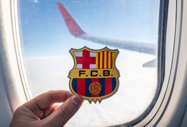 Dezember 2021 Barcelona Spanien Das Emblem Des Barcelona Auf Dem — Stockfoto