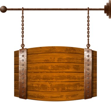 Namlu ahşap tabela şeklinde
