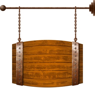 Barrel shaped wooden signboard