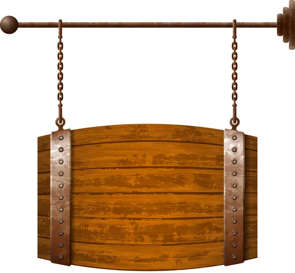 Panneau en bois en forme de tonneau — Image vectorielle