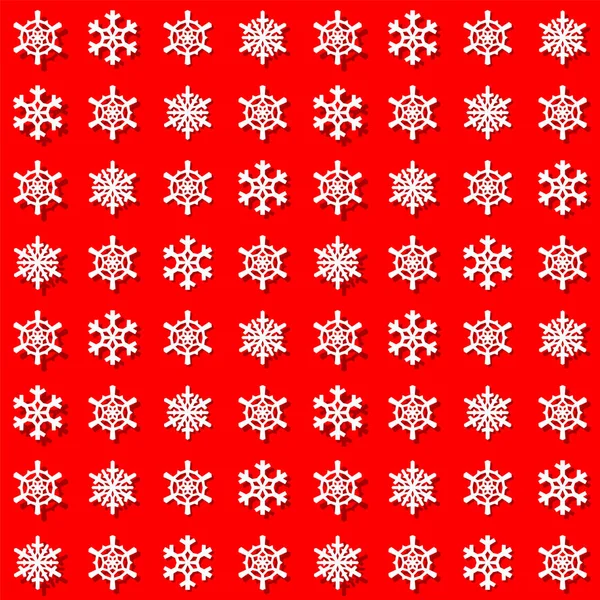 Patrón Sin Costuras Copos Nieve Navidad Con Rejilla Azulejos Geométricos — Vector de stock
