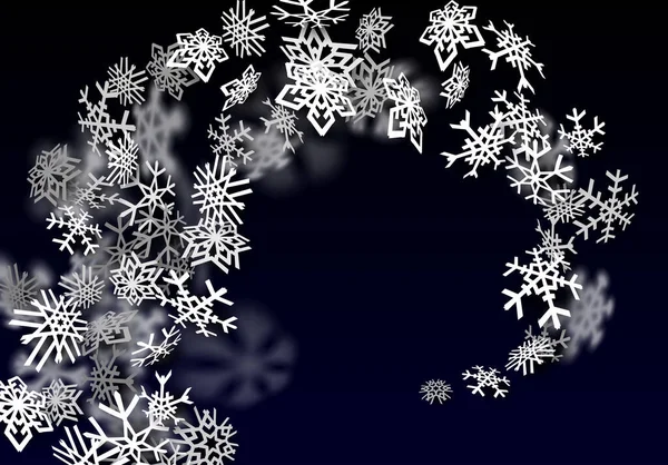 Schneefall Hintergrund Fallender Transparenter Schnee Mit Großen Sich Drehenden Schneeflocken — Stockvektor