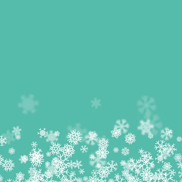 Navidad Nieve Fondo Estacional Con Copos Nieve Dispersos Cayendo Invierno — Vector de stock