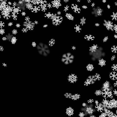 Kar taneleri perspektifi bulanık kar yağışı arkaplanı