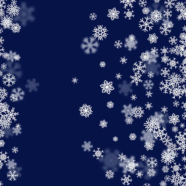 Різдвяний Снігопад Розсіяними Сніжинками Падає Зимовий Час Новорічні Свята — стоковий вектор