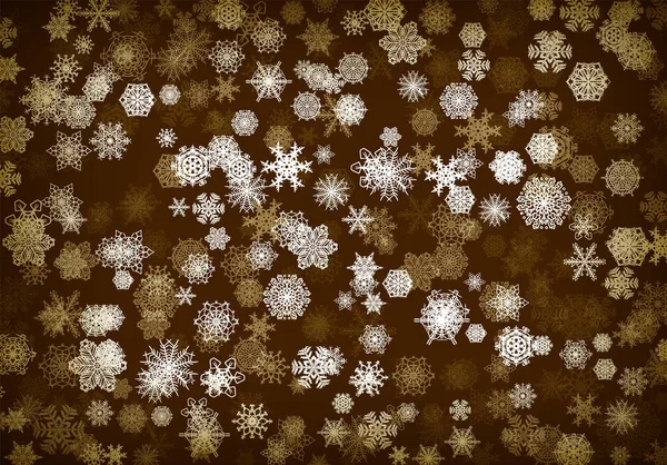 Fond Noël Carte Avec Des Flocons Neige Dessinés Main Tombant — Image vectorielle