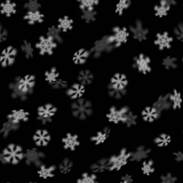 Weihnachten Nahtlose Schneeflocken Muster Mit Verschwommenen Weit Fallenden Schneestern Für — Stockvektor