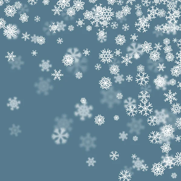 Рождество Снег Сезонный Фон Разбросанными Снежинками Падают Зимнее Время Новогодних — стоковый вектор
