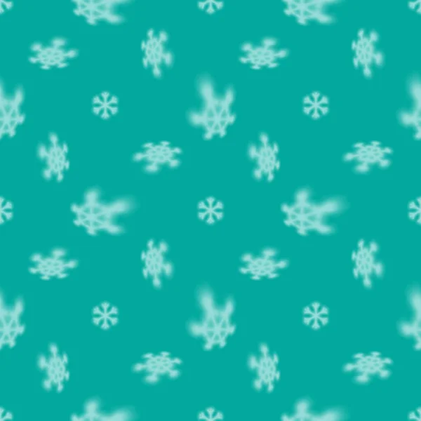 Modèle Flocon Neige Sans Couture Noël Avec Neige Tombante Floue — Image vectorielle